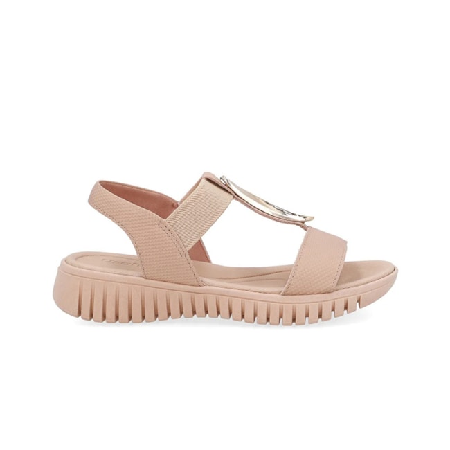 Sandália Anabela Baixa Usaflex Feminina Blush