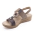 Sandália Anabela Baixa Usaflex Feminina Camel