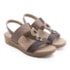 Sandália Anabela Baixa Usaflex Feminina Camel