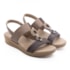 Sandália Anabela Baixa Usaflex Feminina Camel