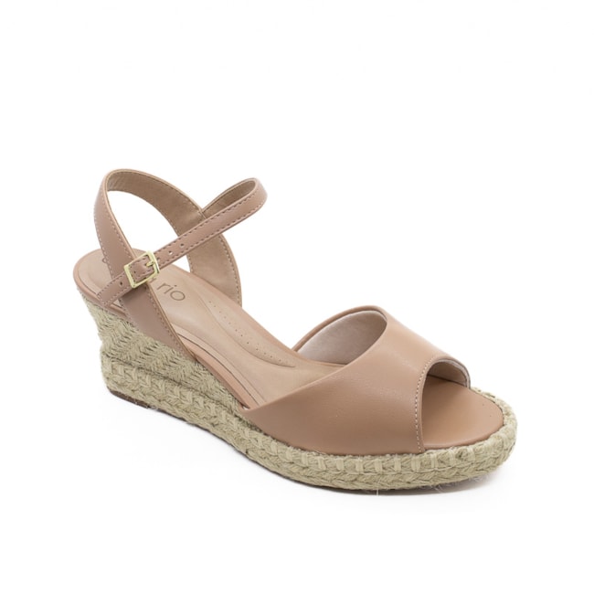 Sandália Anabela Beira Rio Feminina Nude