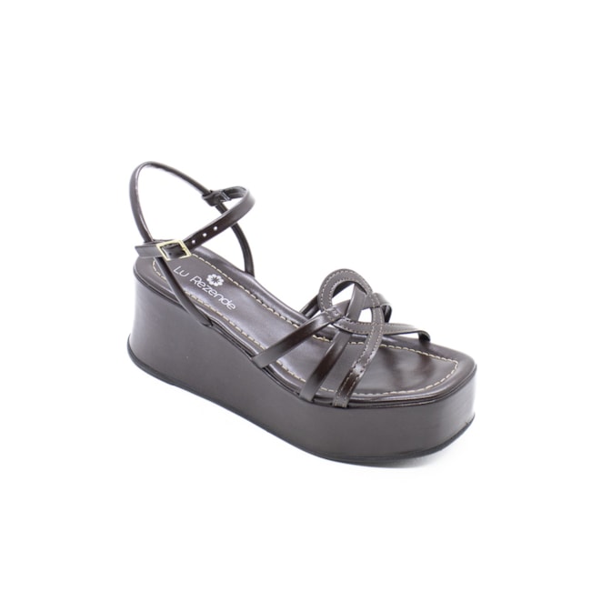 Sandália Anabela Lu Rezende Feminina Marrom