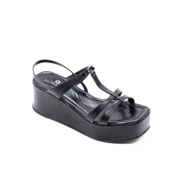 Sandália Anabela Lu Rezende Feminina Preto