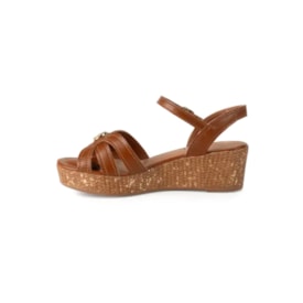 Sandália Anabela Média Dakota Feminina Tan