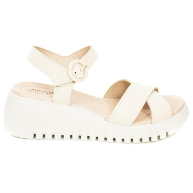 Sandália Anabela Modare Feminino Creme