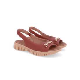 Sandália Anabela Usaflex Feminina Terracota