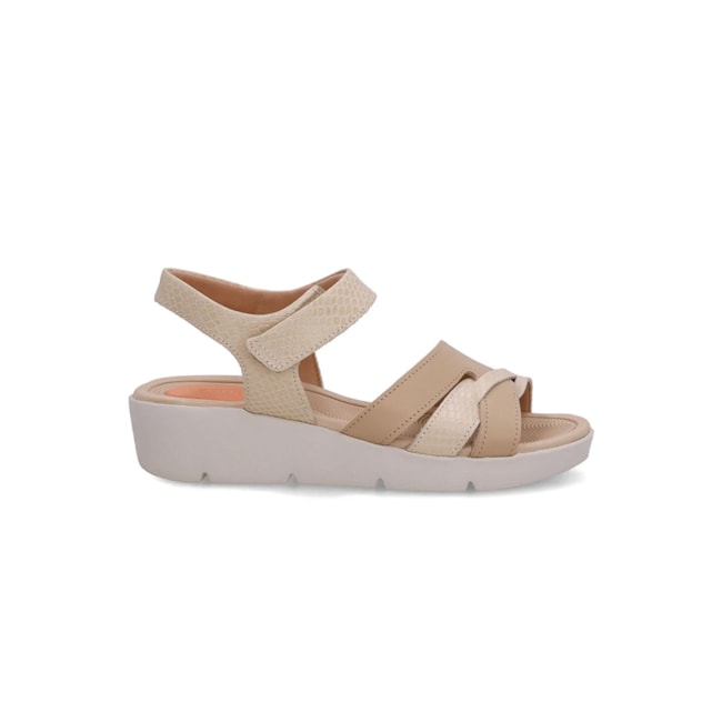 Sandália Anabela Usaflex Feminina Vanilla