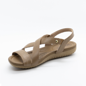 Sandália Anabela Usaflex Feminino Camel