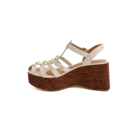 Sandália Anabela Vizzano Feminina Branco Off