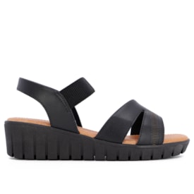 Sandalia  Couro Usaflex Feminina Preto