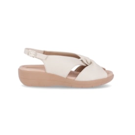 Sandália Fascite Anabela Medio Piccadilly Feminino Off White