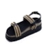 Sandália Flat Alta Moleca Feminina Multi Preto