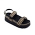 Sandália Flat Alta Moleca Feminina Multi Preto