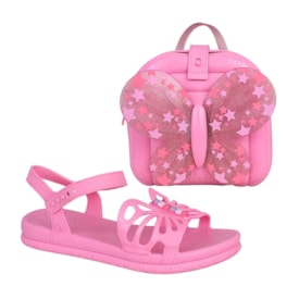 Sandália Flat Baixa Barbie Infantil Feminina Rosa