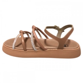 Sandália Flat Baixa Infantil Molekinha Feminino Nude