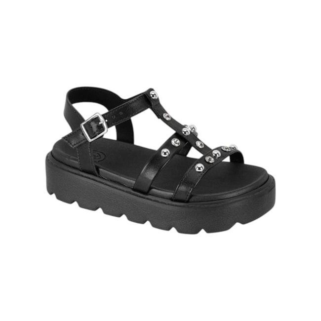 Sandália Flat Baixa Infantil Molekinha Feminino Preto