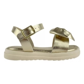 Sandália Flat Baixa Infantil World Colors Feminino Ouro Light