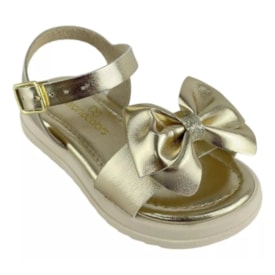 Sandália Flat Baixa Infantil World Colors Feminino Ouro Light