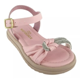Sandália Flat Baixa Infantil World Colors Feminino Rosa Claro