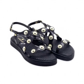 Sandália Flat Baixa Lu Rezende Feminino Preto