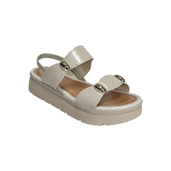 Sandália Flat Baixa Mississipi Feminina Marfim