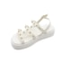 Sandália Flat Baixa Moleca Feminina Branco Off