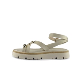 Sandália Flat Baixa Moleca Feminina Branco Off