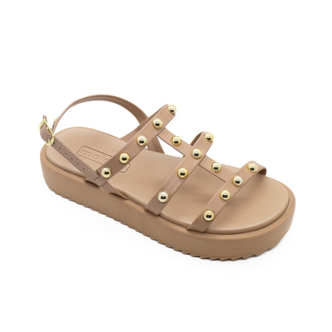 Sandália Flat Baixa Moleca Feminina Nude