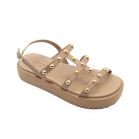 Sandália Flat Baixa Moleca Feminina Nude