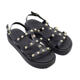 Sandália Flat Baixa Moleca Feminina Preto Sandália Flat Baixa Moleca Feminina Preto