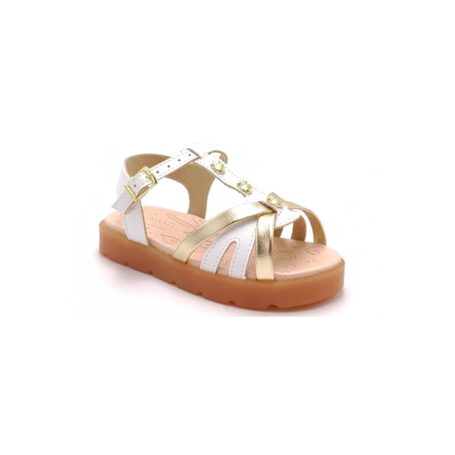 Sandália Flat Baixa Molekinha Infantil Feminina Branco