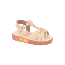 Sandália Flat Baixa Molekinha Infantil Feminina Creme