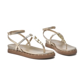 Sandália Flat Baixa Via Marte Feminina Gold
