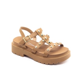 Sandália Flat Media Vizzano Feminino Camel