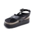 Sandalia Flat Plataforma Feminina Preto