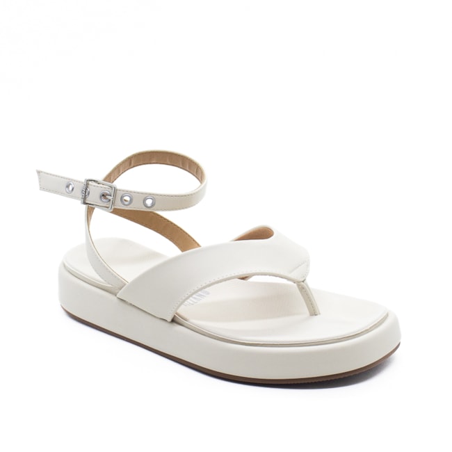 Sandalia Flat Plataforma Vizzano Feminina Branco Off