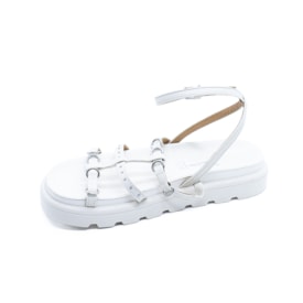 Sandalia Flat Plataforma Vizzano Feminina Branco Off