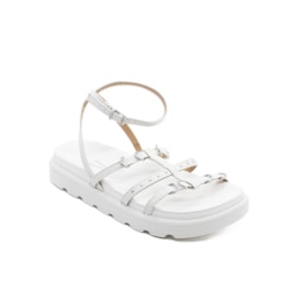 Sandalia Flat Plataforma Vizzano Feminina Branco Off