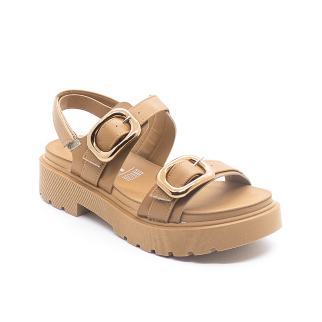 Sandalia Flat Plataforma Vizzano Feminina Camel