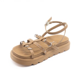 Sandalia Flat Plataforma Vizzano Feminina  Camel