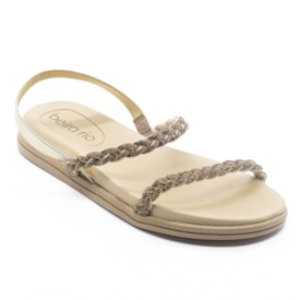 Sandália Flatform Baixa Beira Rio Feminina Dourado