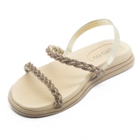 Sandália Flatform Baixa Beira Rio Feminina Dourado