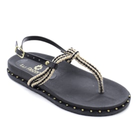 Sandalia Flatform Baixa Lu Rezende Feminina Preto