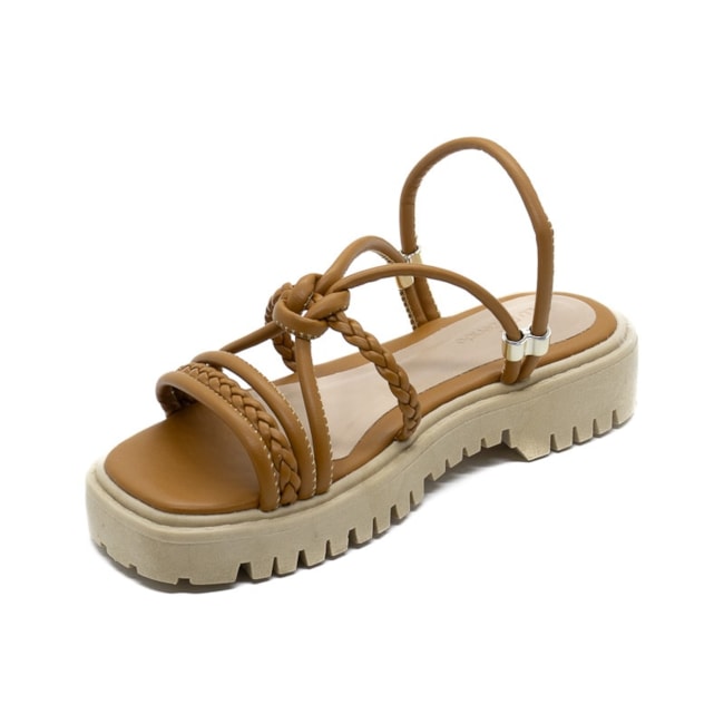 Sandalia Flatform Baixa Lu Rezende Feminino Carvalho
