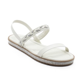 Sandalia Flatform Baixa Moleca Feminina Branco Off
