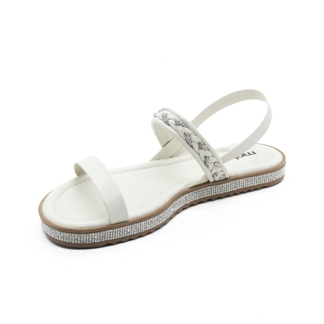 Sandalia Flatform Baixa Moleca Feminina Branco Off