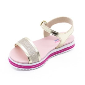 Sandalia Flatform Baixa Molekinha Infantil Feminina Dourado