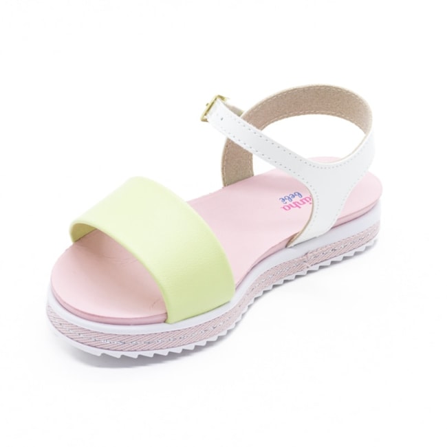 Sandalia Flatform Baixa Molekinha Infantil Feminino Menta