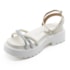 Sandália Flatform Baixo Vizzano Feminino Branco Off