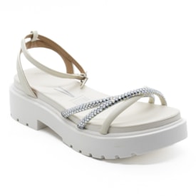 Sandália Flatform Baixo Vizzano Feminino Branco Off